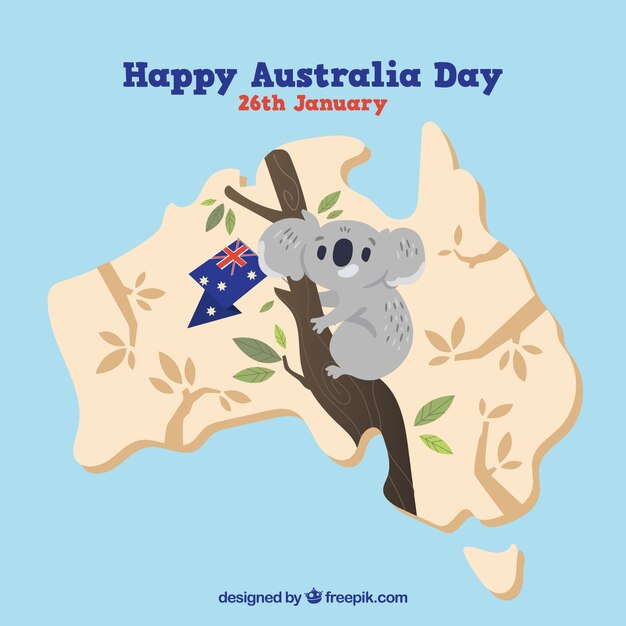 Flat australia day background