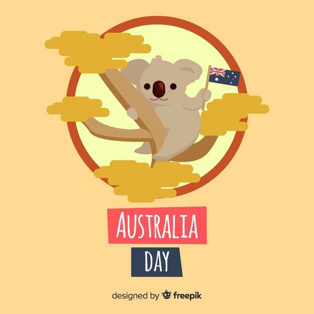 Flat  australia day background