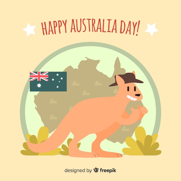 Бесплатное векторное изображение Плоский австралийский день фон