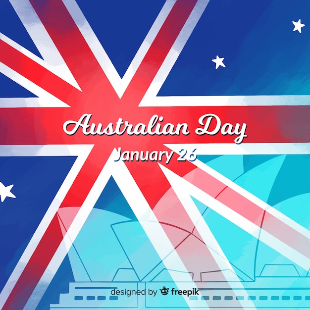 Flat australia day background