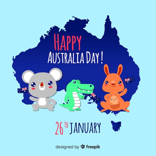 Free vector flat australia day background