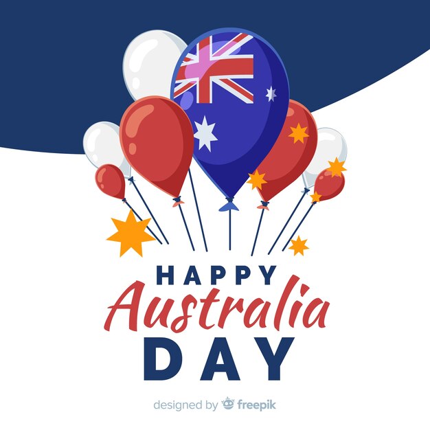 Flat australia day background