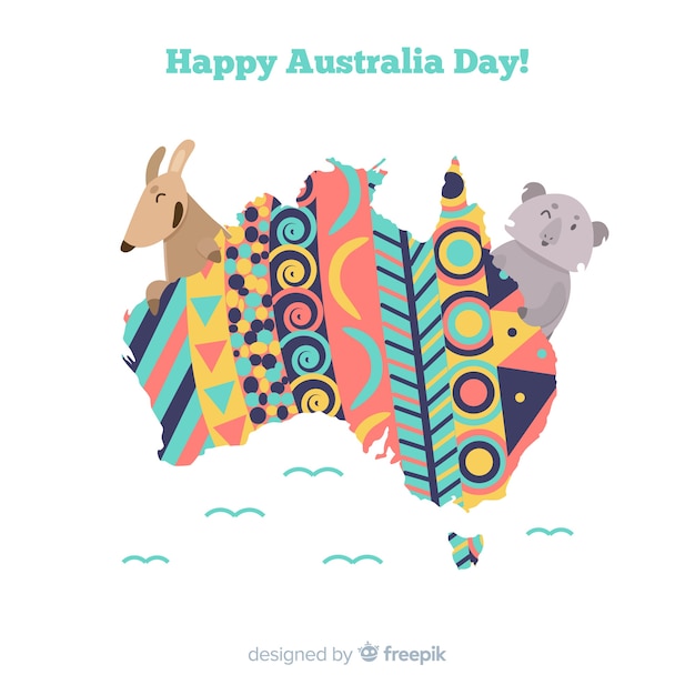 Flat australia day background