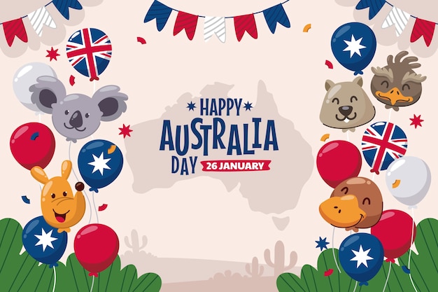 Flat australia day background