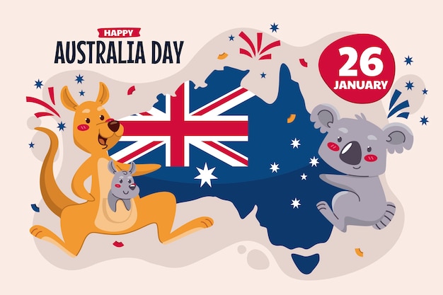 Flat australia day background