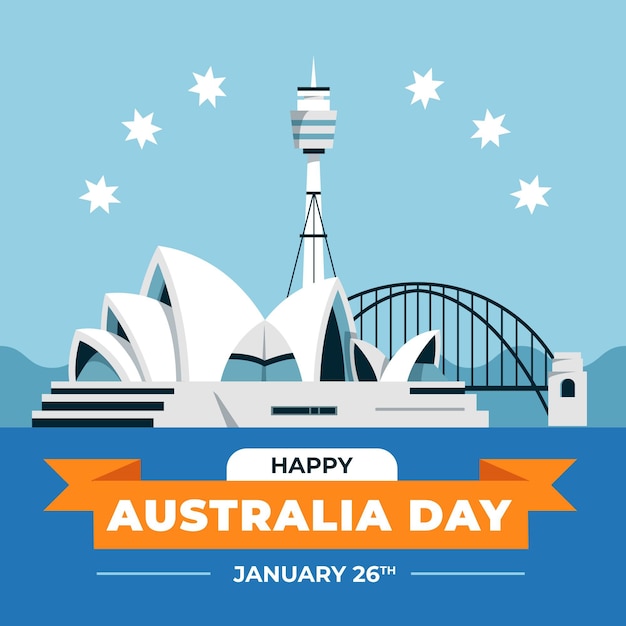 Flat australia day illustration