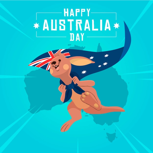 Flat australia day illustration