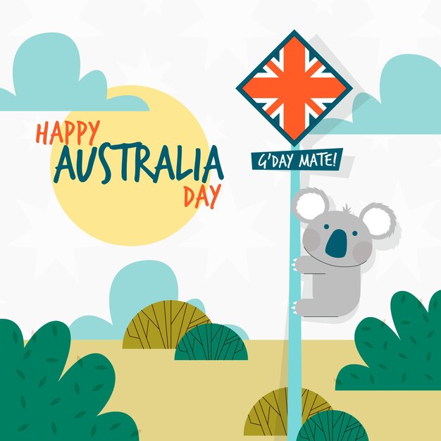 Flat australia day illustration