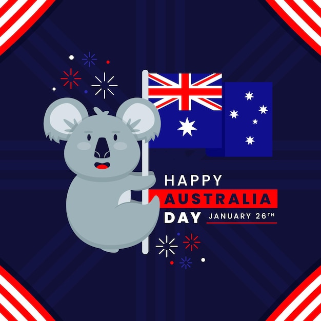 Flat australia day illustration