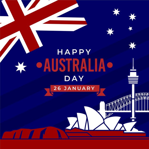 Flat australia day illustration