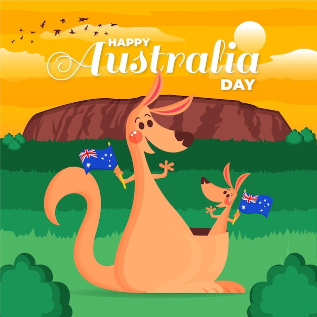 Flat australia day illustration