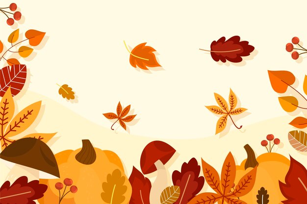 Flat autumn background concept