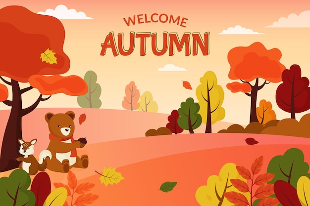 Free vector flat autumn background concept