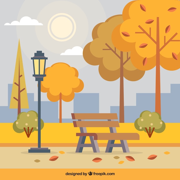 Flat autumn background