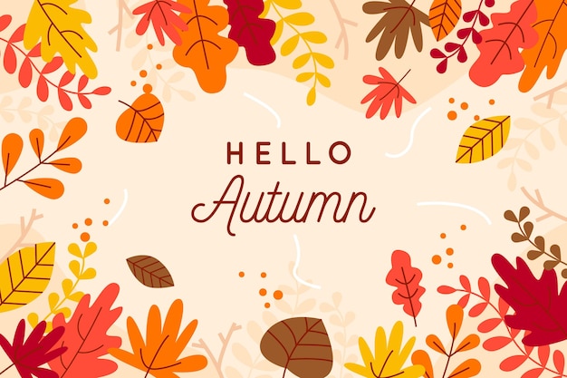 Flat autumn background