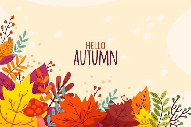 Flat autumn background