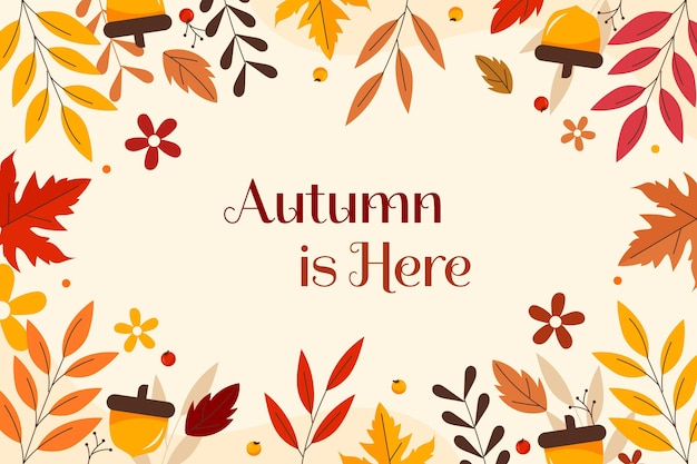 Flat autumn background