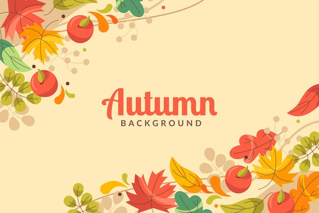 Flat autumn background