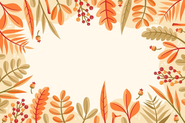 Flat autumn background