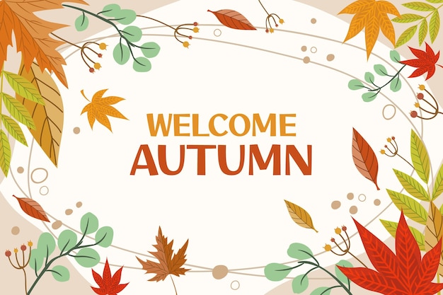 Flat Autumn Background – Free Vector Download for Vector Templates