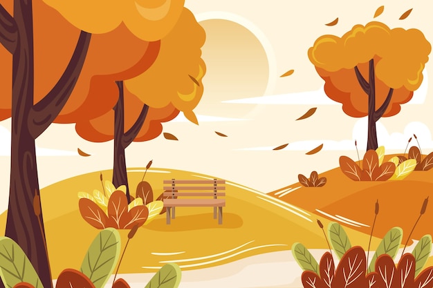 Free vector flat autumn background