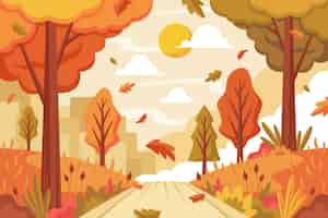 Free vector flat autumn background