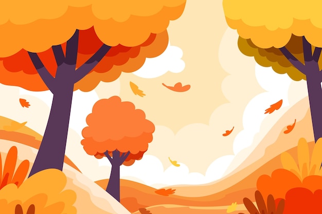 Flat autumn background