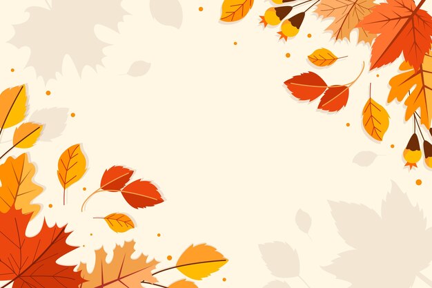 Flat autumn background