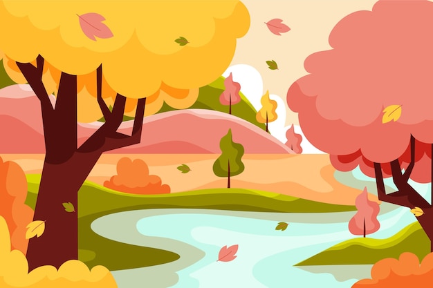 Free vector flat autumn background