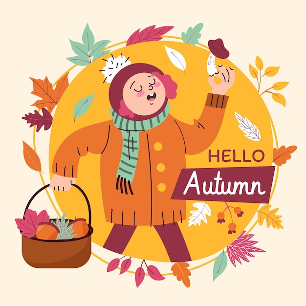 Free vector flat autumn background