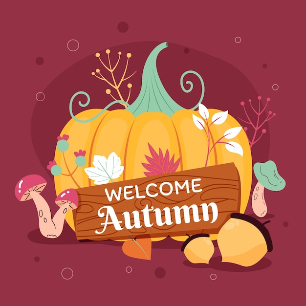 Free vector flat autumn background