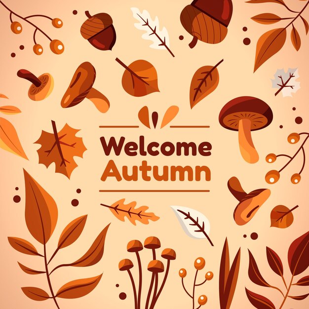 Flat autumn background