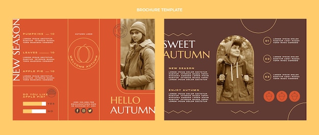 Flat autumn brochure template