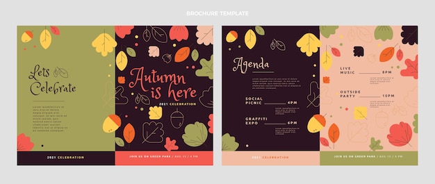 Flat autumn brochure template