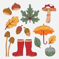 Free vector flat autumn celebration elements collection