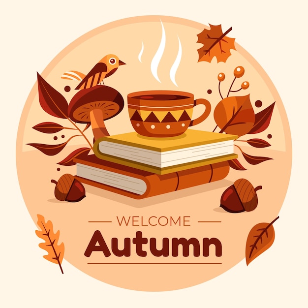 Flat autumn celebration illustration