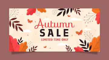 Free vector flat autumn celebration sale banner template
