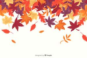 Free vector flat autumn forest leaves background