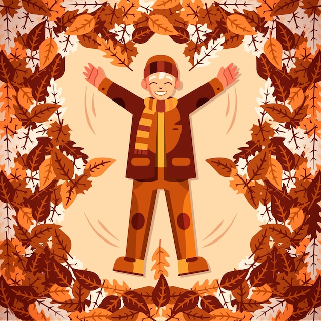 Flat autumn illustration