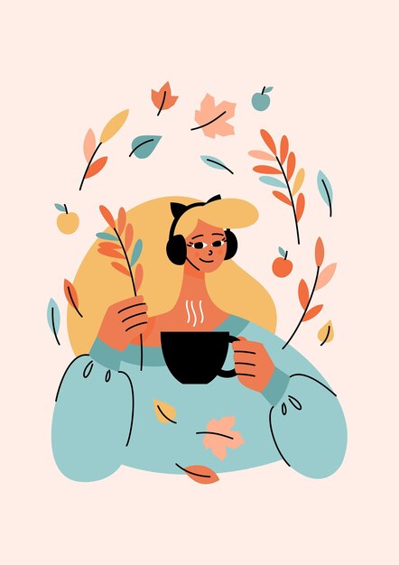 Flat autumn illustration