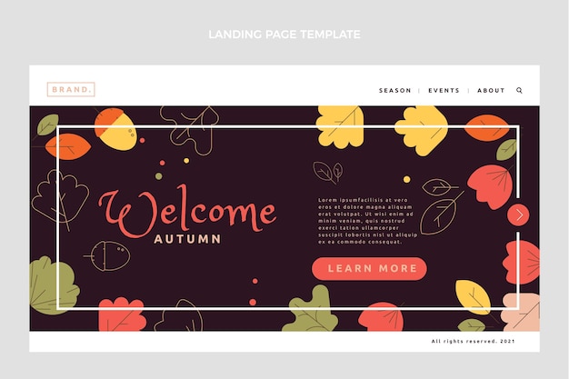 Free vector flat autumn landing page template