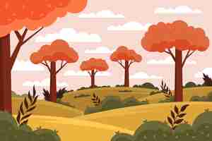 Free vector flat autumn landscape