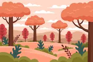 Free vector flat autumn landscape