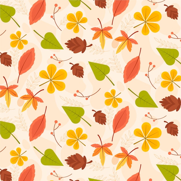 Free vector flat autumn pattern design