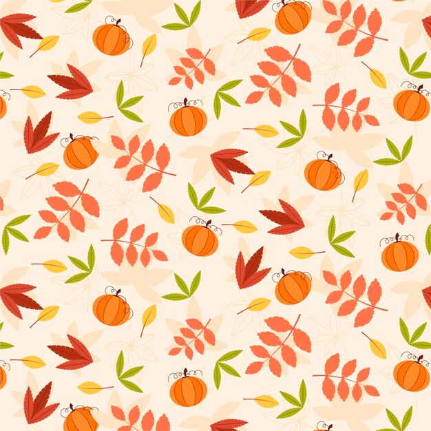 Flat autumn pattern design