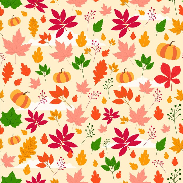 Flat autumn patterns collection