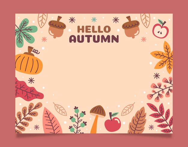 Flat autumn photocall template