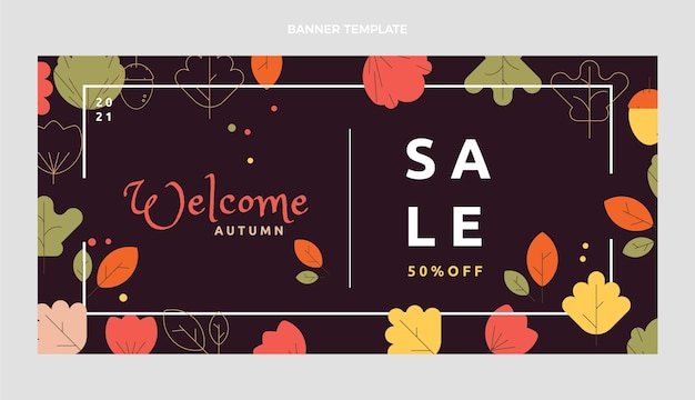 flat autumn sale background