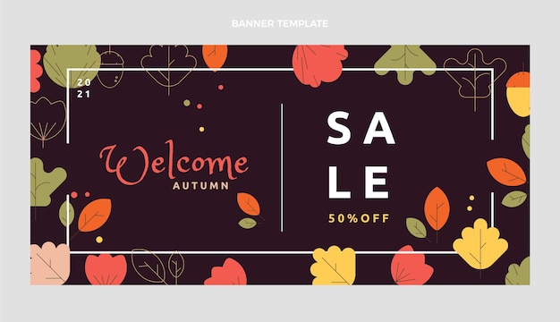 Free vector flat autumn sale background