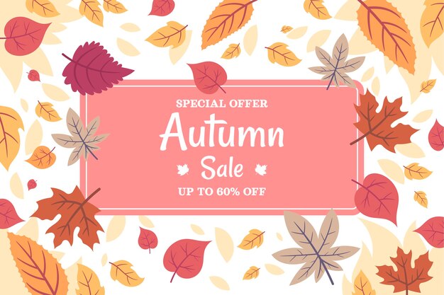Free Vector flat autumn sale background